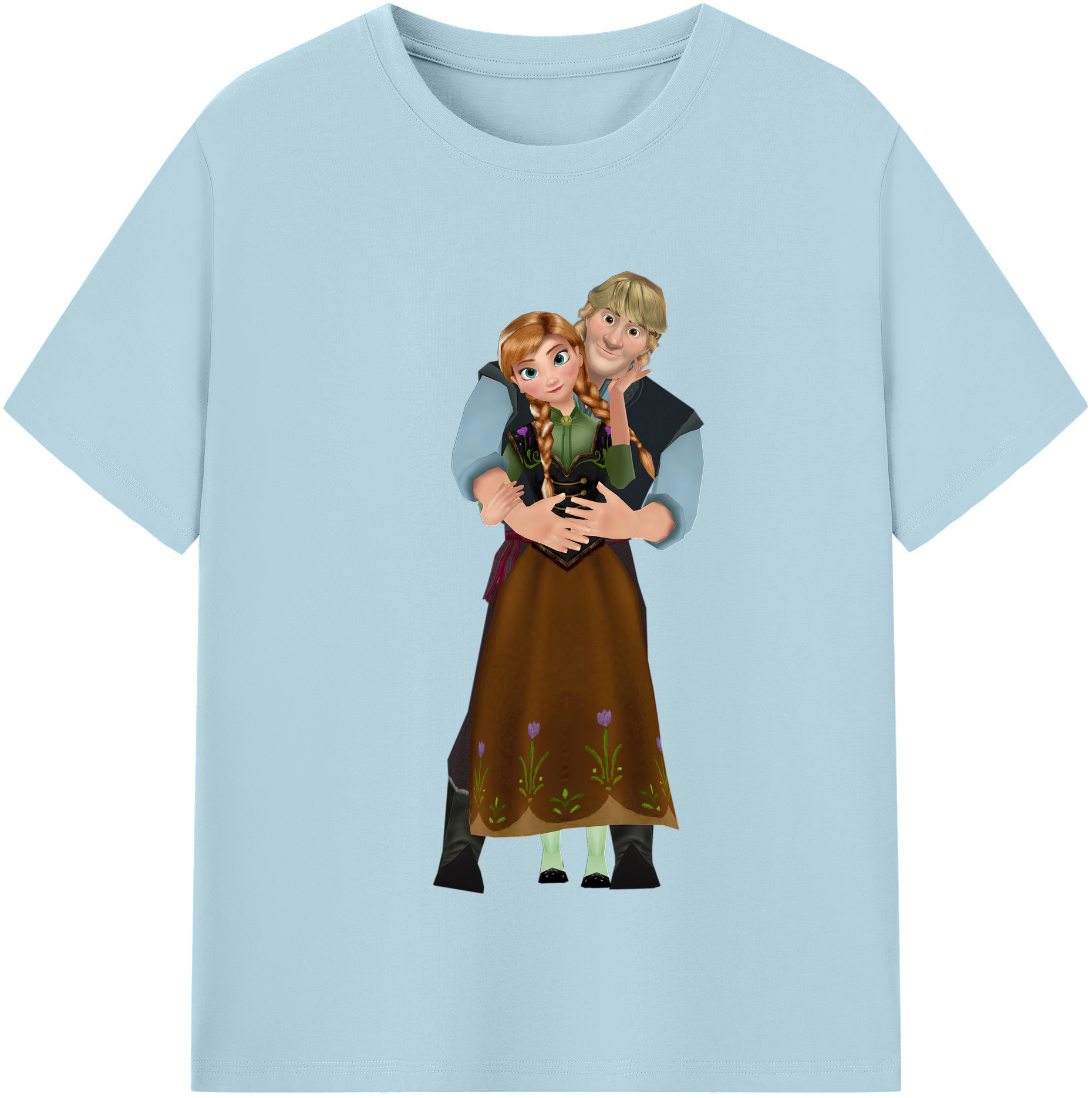 （画像用） アナと雪の女王 アンナ エルサ Frozen Anna Elsa 綿100％半袖Tシャツ（フロントプリント）